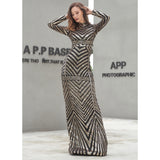 Gold Rush Black & Gold Long Sleeve Maxi Dress - Fashion Genie Boutique