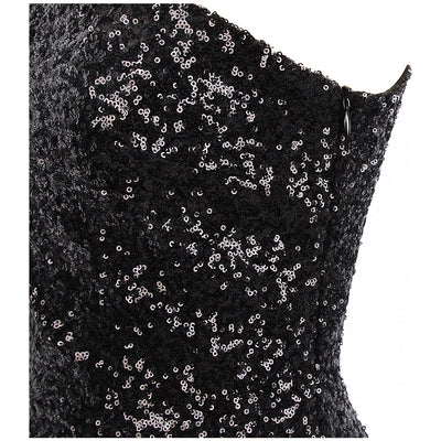 Oh My Posh Black & Red Sequin Gradient One Shoulder Maxi Gown Dress - Fashion Genie Boutique