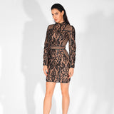 Close To Perfect Black Lace Long Sleeve Mini Dress - Fashion Genie Boutique
