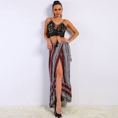 Count On Me Multi Split Maxi Skirt - Fashion Genie Boutique