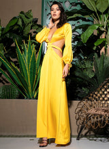 Miami Sun Yellow Long Sleeve Maxi Dress - Fashion Genie Boutique