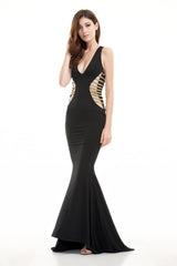 Brooklyn Black Cut Out Fishtail Maxi Dress - Fashion Genie Boutique