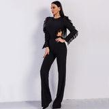 Vogueing Black Frill Sleeve Jumpsuit - Fashion Genie Boutique