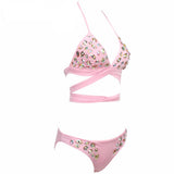 Brielle Pink Multiway Crystal Bikini - Fashion Genie Boutique