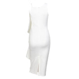 Avery White Ruffle Midi Dress - Fashion Genie Boutique