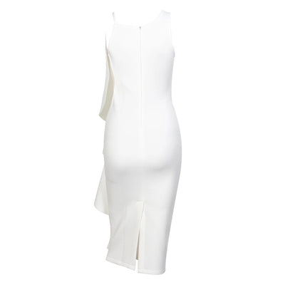 Avery White Ruffle Midi Dress - Fashion Genie Boutique