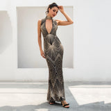 Disco Inferno Black & Gold Glitter Maxi Dress - Fashion Genie Boutique