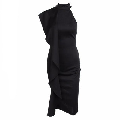 Make Your Move White Frill Bodycon Midi Dress - Fashion Genie Boutique