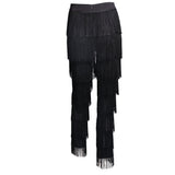 Ava White Fringe High Waisted Trousers - Fashion Genie Boutique