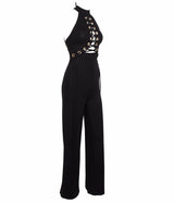 Greatest Love Story Black Eyelet Lace Up Jumpsuit - Fashion Genie Boutique