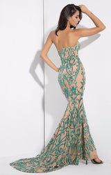 Saints & Sinners Green Glitter Strapless Maxi Dress - Fashion Genie Boutique