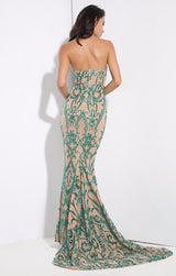 Saints & Sinners Green Glitter Strapless Maxi Dress - Fashion Genie Boutique