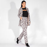 Take It Easy Grey Snake Print Skinny Trousers - Fashion Genie Boutique