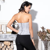Powerhouse Silver Strapless Glitter Top - Fashion Genie Boutique