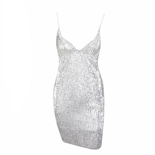 En Vogue Silver Sequin Mini Dress - Fashion Genie Boutique