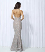Devotion Silver Glitter Embellished Maxi Dress - Fashion Genie Boutique