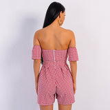 In Pursuit Of The Playsuit Red Bardot Playsuit - Fashion Genie Boutique