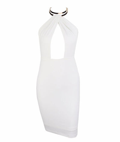 Take Me To The Halter White Mini Dress - Fashion Genie Boutique