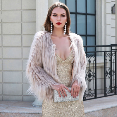 Fabulous Luxor Cream Faux Fur Jacket - Fashion Genie Boutique