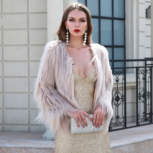 Fabulous Luxor Cream Faux Fur Jacket - Fashion Genie Boutique