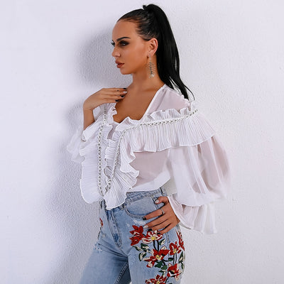 Layer It On White Ruffle Top - Fashion Genie Boutique