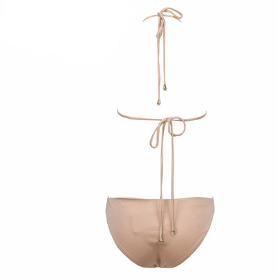 Petunia Beige Crystal Embellished Monokini Swimsuit - Fashion Genie Boutique