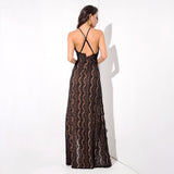 Dash of Sass Black Lace Double Split Maxi Dress - Fashion Genie Boutique