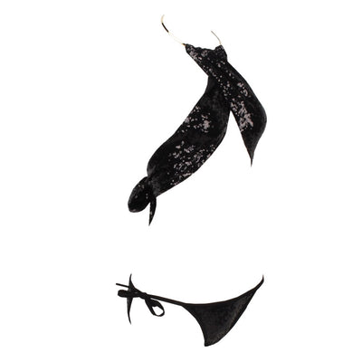 Olivia Black Sequin Choker Bikini Swimsuit - Fashion Genie Boutique