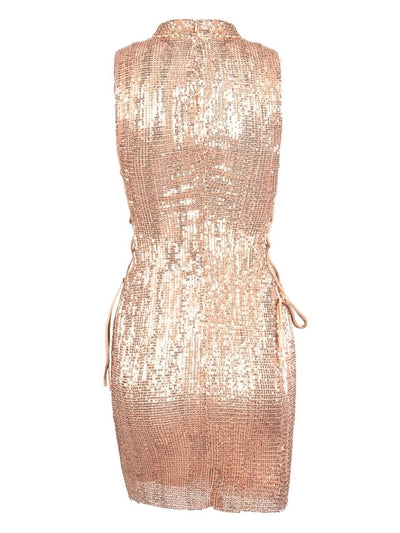 We Vibing Navy Sequin Mini Party Dress - Fashion Genie Boutique