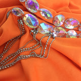 Midsummer Memories Orange Crystal Fringe Swimsuit - Fashion Genie Boutique