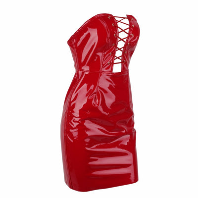 Chasing Highs Red PU Mini Dress - Fashion Genie Boutique