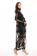 Chelsea Black Lace Robe - Fashion Genie Boutique