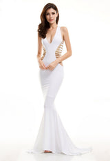 Brooklyn White Cut Out Fishtail Maxi Dress - Fashion Genie Boutique