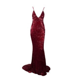 Love On Me Burgundy Sequin Maxi Party Gown Dress - Fashion Genie Boutique