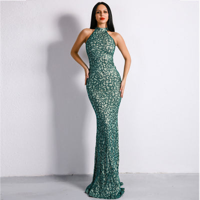 Effervescent Green Glitter Maxi Dress - Fashion Genie Boutique