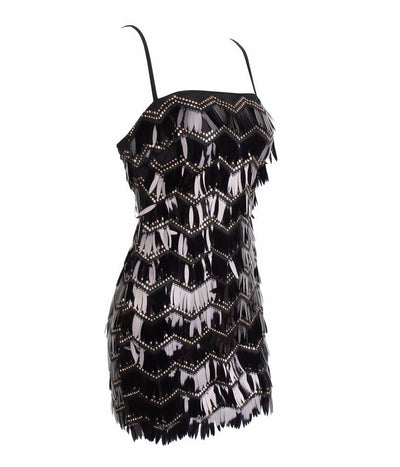 Gabby Black Sequin Tassel Mini Dress - Fashion Genie Boutique