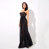 Phi Phi Black Strapless Sequin Floaty Maxi Dress - Fashion Genie Boutique
