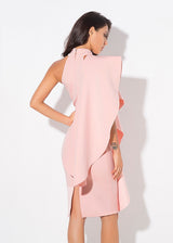 Make Your Move Pink Frill Bodycon Midi Dress - Fashion Genie Boutique