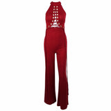 Greatest Love Story Black Eyelet Lace Up Jumpsuit - Fashion Genie Boutique