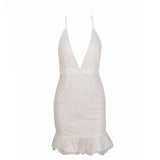Vegas Beauty White Glitter Embellished Mesh Mini Dress - Fashion Genie Boutique