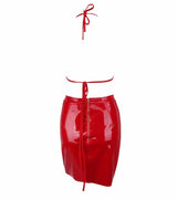 Pin Up Red Crop Top & Mini Skirt Co-Ord - Fashion Genie Boutique