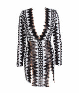 House Party Black & White Monochrome Sequin Mini Dress - Fashion Genie Boutique