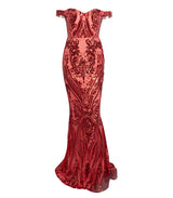 Sweetheart Silver Bardot Sequin Maxi Fishtail Dress - Fashion Genie Boutique