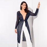 Graceful Ways Navy Glitter Knit Cardigan - Fashion Genie Boutique