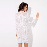 Going Good White Long Sleeve Mini Dress - Fashion Genie Boutique