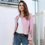 Love Generation Pink Faux Leather Embroidered Jacket - Fashion Genie Boutique