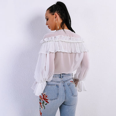 Layer It On White Ruffle Top - Fashion Genie Boutique
