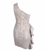 Sweeter Than Sugar Silver Glitter Embellished Frill Mini Dress - Fashion Genie Boutique