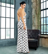 One Kiss White Polka Dot Crop Top & Wide Leg Trousers Co-Ord - Fashion Genie Boutique