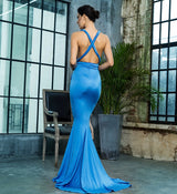Make An Entrance Blue Multi-way Maxi Fishtail Dress - Fashion Genie Boutique